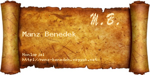Manz Benedek névjegykártya